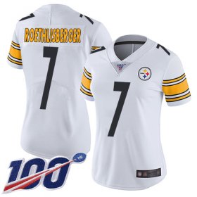 Wholesale Cheap Nike Steelers #7 Ben Roethlisberger White Women\'s Stitched NFL 100th Season Vapor Limited Jersey