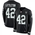 Wholesale Cheap Nike Raiders #42 Cory Littleton Black Team Color Men's Stitched NFL Limited Therma Long Sleeve Jersey