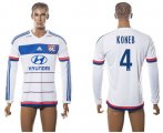 Wholesale Cheap Lyon #4 Koneb Home Long Sleeves Soccer Club Jersey