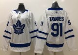 Wholesale Cheap Adidas Maple Leafs #91 John Tavares White Road Authentic Women's Stitched NHL Jersey