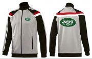 Wholesale Cheap NFL New York Jets Team Logo Jacket Grey