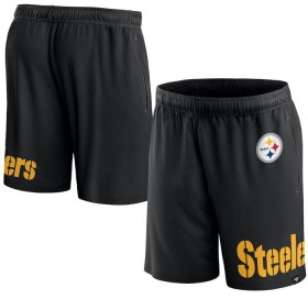 Cheap Men\'s Pittsburgh Steelers Black Shorts