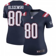 Wholesale Cheap Women's New England Patriots #80 Gunner Olszewski Legend Navy Color Rush Jersey