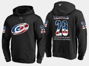 Wholesale Cheap Hurricanes #28 Elias Lindholm NHL Banner Wave Usa Flag Black Hoodie