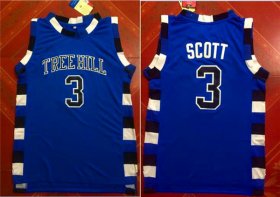 Wholesale Cheap One Three Hill 3 Scott Blue Stitched Jersey