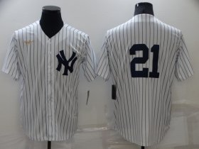 Wholesale Cheap Men\'s New York Yankees #21 Paul ONeill No Name White Throwback Stitched MLB Cool Base Nike Jersey