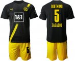 Wholesale Cheap Men 2020-2021 club Dortmund away 5 black Soccer Jerseys