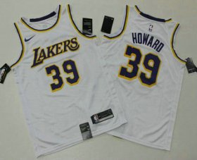 Wholesale Cheap Men\'s Los Angeles Lakers #39 Dwight Howard White 2019 Nike Swingman Printed NBA Jersey