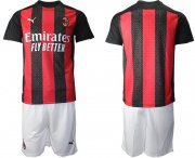 Wholesale Cheap Men 2020-2021 club AC milan home red Soccer Jerseys