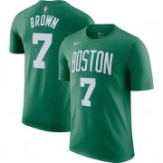 Cheap Men's Boston Celtics #7 Jaylen Brown Green Name & Number T-Shirt