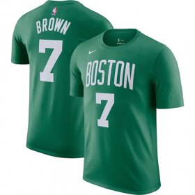 Cheap Men\'s Boston Celtics #7 Jaylen Brown Green Name & Number T-Shirt