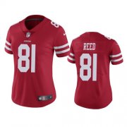 Wholesale Cheap Women San Francisco 49ers #81 Jordan Reed Vapor Untouchable Limited Scarlet Jersey