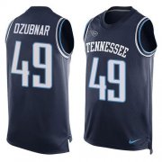 Wholesale Cheap Nike Titans #49 Nick Dzubnar Navy Blue Team Color Men's Stitched NFL Limited Tank Top Jersey