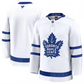 Men\'s Toronto Maple Leafs Blank White 2024-25 Away Stitched Hockey Jersey