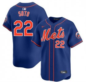 Cheap Youth New York Mets #22 Juan Soto Royal 2024 Alternate Limited Stitched Baseball Jersey