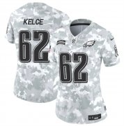 Cheap Women's Philadelphia Eagles #62 Jason Kelce 2024 F.U.S.E Arctic Camo Salute To Service Limited Stitched Jersey(Run Small)