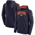 Wholesale Cheap Men's Denver Broncos Navy Sideline Stack Performance Pullover Hoodie