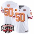 Cheap Men's Tampa Bay Buccaneers #50 Vita Vea White F.U.S.E. 2024 NFC South Champions With 3-Star C Patch Limited Stitched Jersey