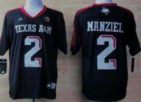 Wholesale Cheap Texas A&M Aggies #2 Johnny Manziel Black Jersey