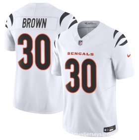 Cheap Men\'s Cincinnati Bengals #30 Chase Brown White 2024 F.U.S.E Vapor Untouchable Limited Stitched Jersey