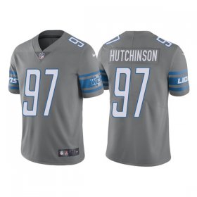 Wholesale Cheap Men\'s Detroit Lions #97 Aidan Hutchinson Gray Vapor Untouchable Limited Stitched Jersey