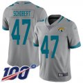 Wholesale Cheap Nike Jaguars #47 Joe Schobert Silver Youth Stitched NFL Limited Inverted Legend 100th Season Jersey