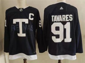 Wholesale Cheap Men\'s Toronto Maple Leafs 91 John Tavares Navy 2022 NHL Heritage Classic Adidas Jersey