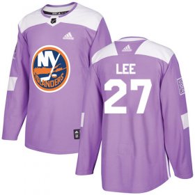 Wholesale Cheap Adidas Islanders #27 Anders Lee Purple Authentic Fights Cancer Stitched Youth NHL Jersey