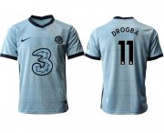 Wholesale Cheap Men 2020-2021 club Chelsea away aaa version 11 Light blue Soccer Jerseys