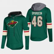 Wholesale Cheap Wild #46 Jared Spurgeon Green 2018 Pullover Platinum Hoodie