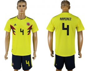 Wholesale Cheap Colombia #4 Ramirez Home Soccer Country Jersey