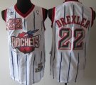 Wholesale Cheap Houston Rockets #22 Clyde Drexler ABA Hardwood Classic Swingman White Jersey