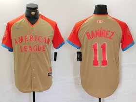 Men\'s Cleveland Guardians #11 Jose Ramirez Cream 2024 All Star Limited Stitched Jersey