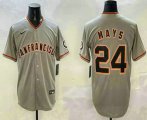 Cheap Men's San Francisco Giants #24 Willie Mays Grey Limited Stitched Baseball Jersey