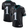 Wholesale Cheap Men's Eagles 2022 #1 Jalen Hurts Black With 2-star C Patch Vapor Untouchable Limited Stitched NFL Jersey