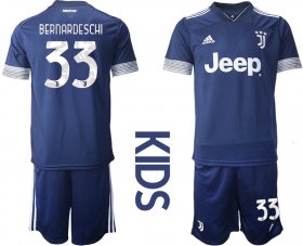 Wholesale Cheap Youth 2020-2021 club Juventus away blue 33 Soccer Jerseys