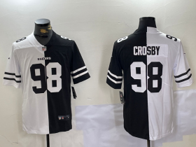 Men\'s Las Vegas Raiders #98 Maxx Crosby White Black Peaceful Coexisting Vapor Stitched Jersey