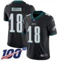 Wholesale Cheap Nike Eagles #18 Jalen Reagor Black Alternate Youth Stitched NFL 100th Season Vapor Untouchable Limited Jersey