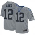 Wholesale Cheap Nike Colts #12 Andrew Luck Lights Out Grey Men's Stitched NFL Elite Jersey