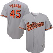 Wholesale Cheap Orioles #45 Mark Trumbo Grey Cool Base Stitched Youth MLB Jersey