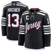 Men's New Jersey Devils #13 Nico Hischier Black 2024-25 Alternate Stitched Hockey Jersey