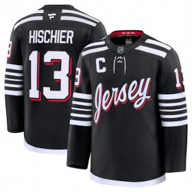 Men\'s New Jersey Devils #13 Nico Hischier Black 2024-25 Alternate Stitched Hockey Jersey