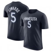 Cheap Men's Minnesota Timberwolves #5 Anthony Edwards Navy Name & Number Performance T-Shirt