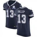 Wholesale Cheap Nike Cowboys #13 Michael Gallup Navy Blue Team Color Men's Stitched With Established In 1960 Patch NFL Vapor Untouchable Elite Jersey