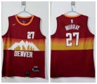 Wholesale Cheap Men's Denver Nuggets #27 Jamal Murray Red 2021 City Edition NBA Swingman Jersey With The Sponsor Logo