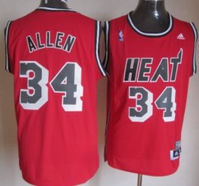 Wholesale Cheap Miami Heat #34 Ray Allen ABA Hardwood Classics Swingman Red Jersey