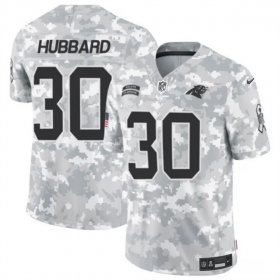 Cheap Men\'s Carolina Panthers #30 Chuba Hubbard 2024 F.U.S.E Arctic Camo Salute To Service Limited Stitched Football Jersey