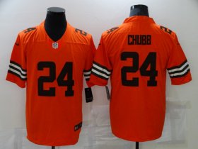 Wholesale Cheap Men\'s Cleveland Browns #24 Nick Chubb Orange 2021 Inverted Legend Stitched Nike Limited Jersey