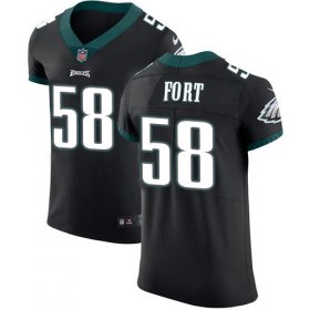 Wholesale Cheap Nike Eagles #58 LJ Fort Black Alternate Men\'s Stitched NFL Vapor Untouchable Elite Jersey