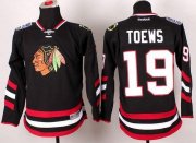 Wholesale Cheap Blackhawks #19 Jonathan Toews Black 2014 Stadium Series Stitched Youth NHL Jersey